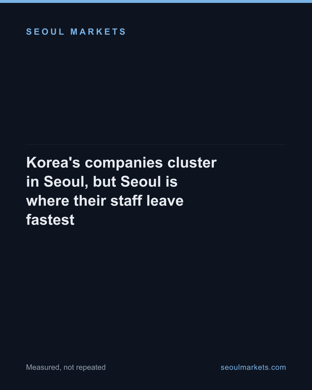 Korea's companies cluster in Seoul, but Seoul is where their staff leave fastest — card 1 of 4