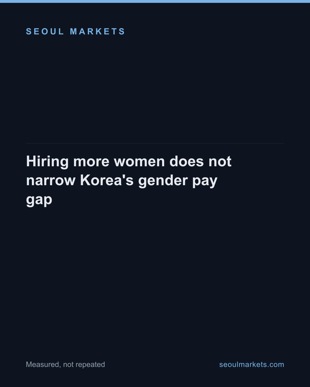 Hiring more women does not narrow Korea's gender pay gap — card 1 of 5